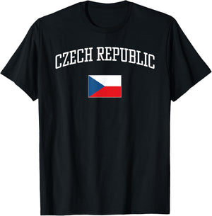 Vintage Flag of Czech Republic Love Your Country T-Shirt - T-Shirt | Black