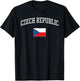 Vintage Flag of Czech Republic Love Your Country T-Shirt - T-Shirt | Black