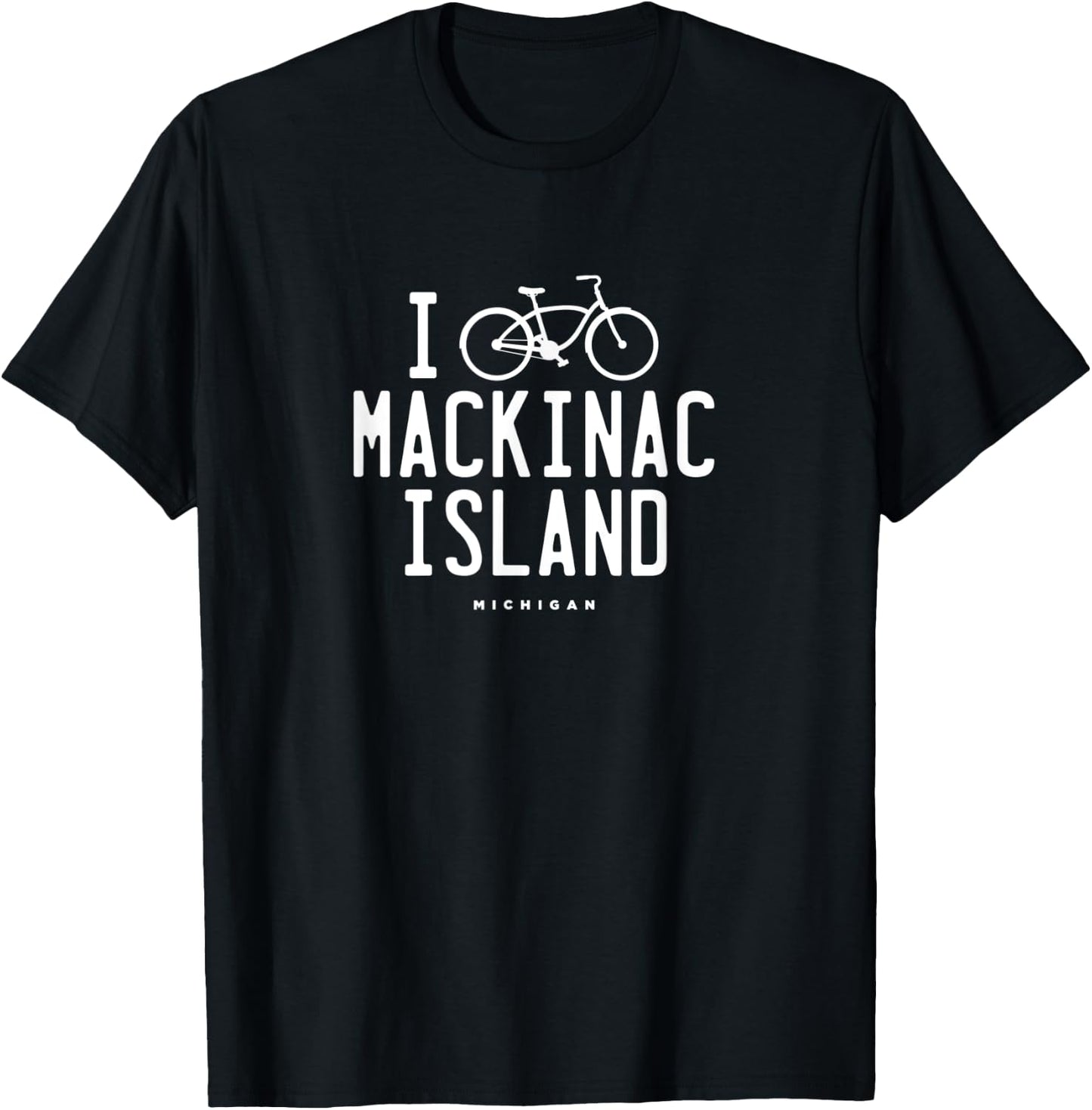 I Love Biking Mackinac Island Michigan T-Shirt - T-Shirt | Black