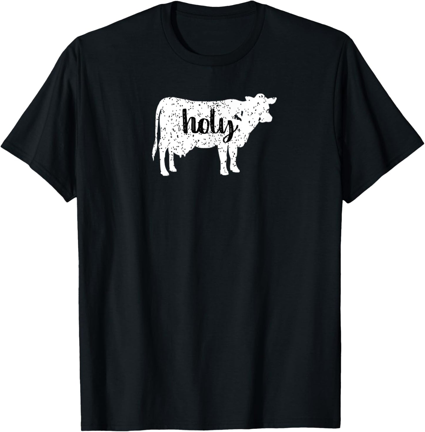 Holy Cow Funny Animal Humor Cow Pun T-Shirt - T-Shirt | Black