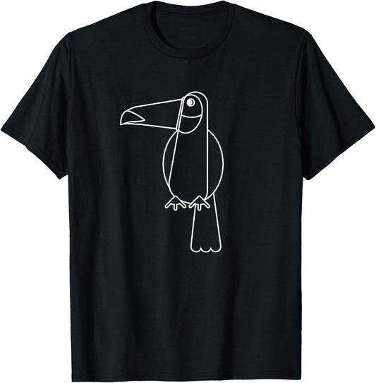 Tuucan Graphic Print Minimalist Kids or Adults T-Shirt - T-Shirt | Black