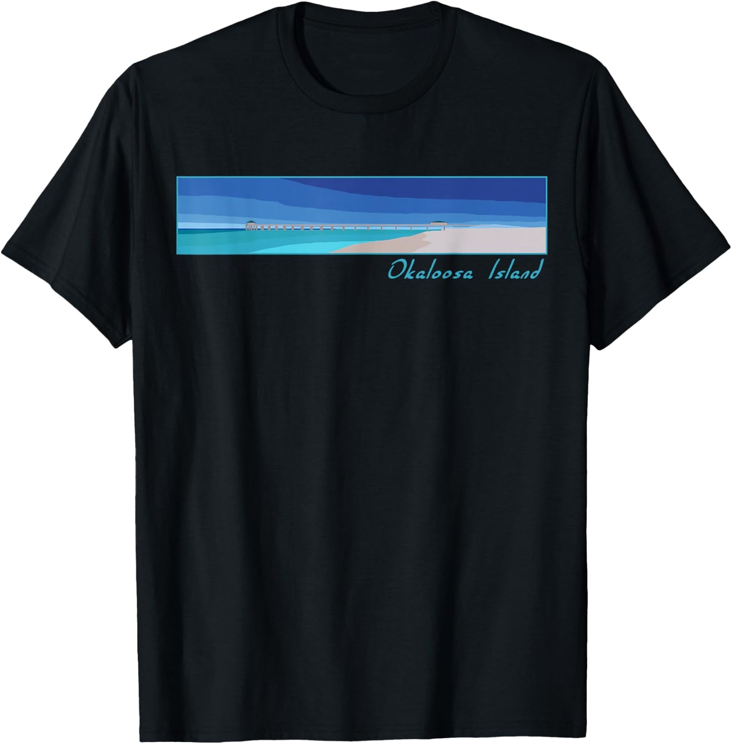 Okaloosa Island Pier, Fort Walton Beach, Florida T Shirt Men T-Shirt - T-Shirt | Black