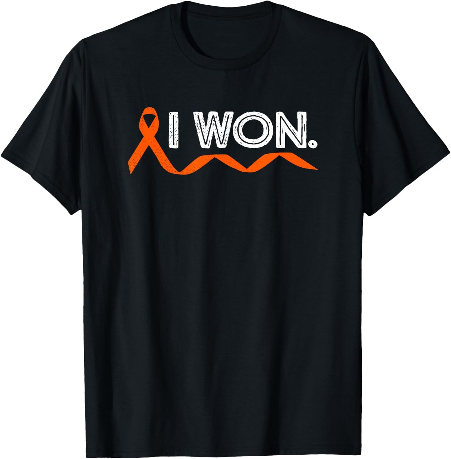 SHIRTSIDE Leukemia Cancer I Won Orange Ribbon Awareness Warriors T-Shirt - T-Shirt | Black
