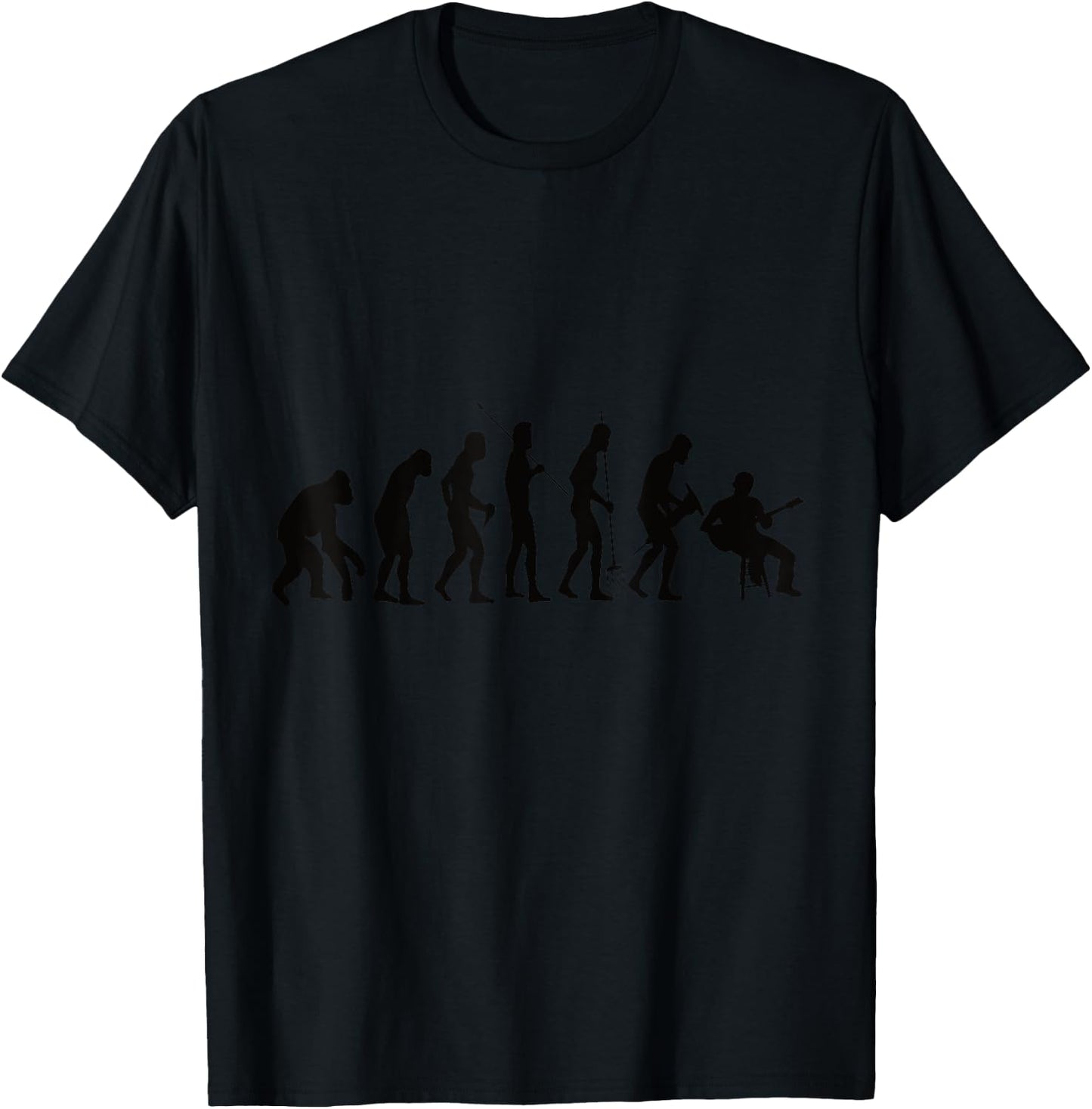 Guitar Evolution Guitar Development Bass Guitar Banjo T-Shirt - T-Shirt | Black