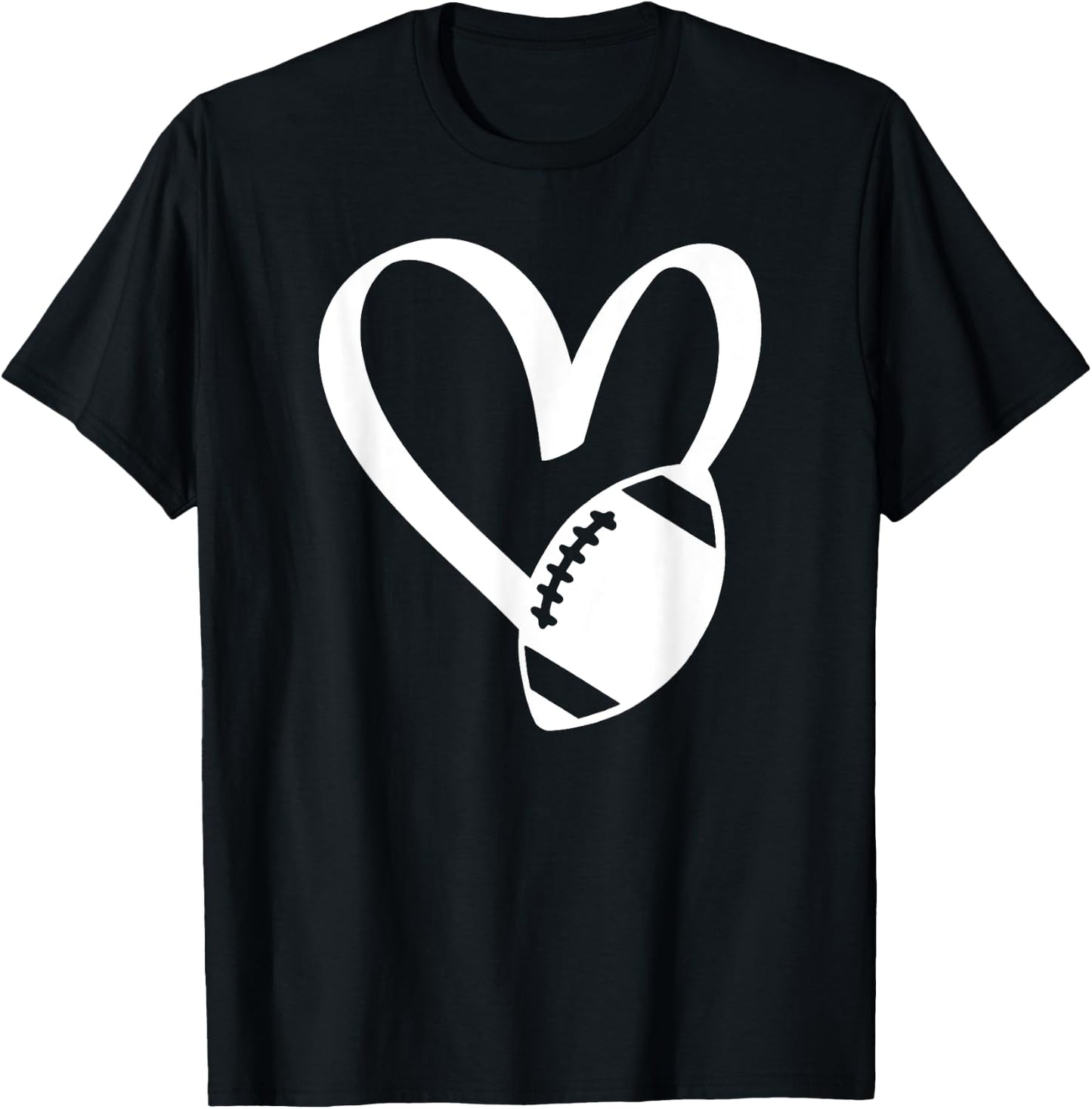 Football Heart T-Shirt - T-Shirt | Black