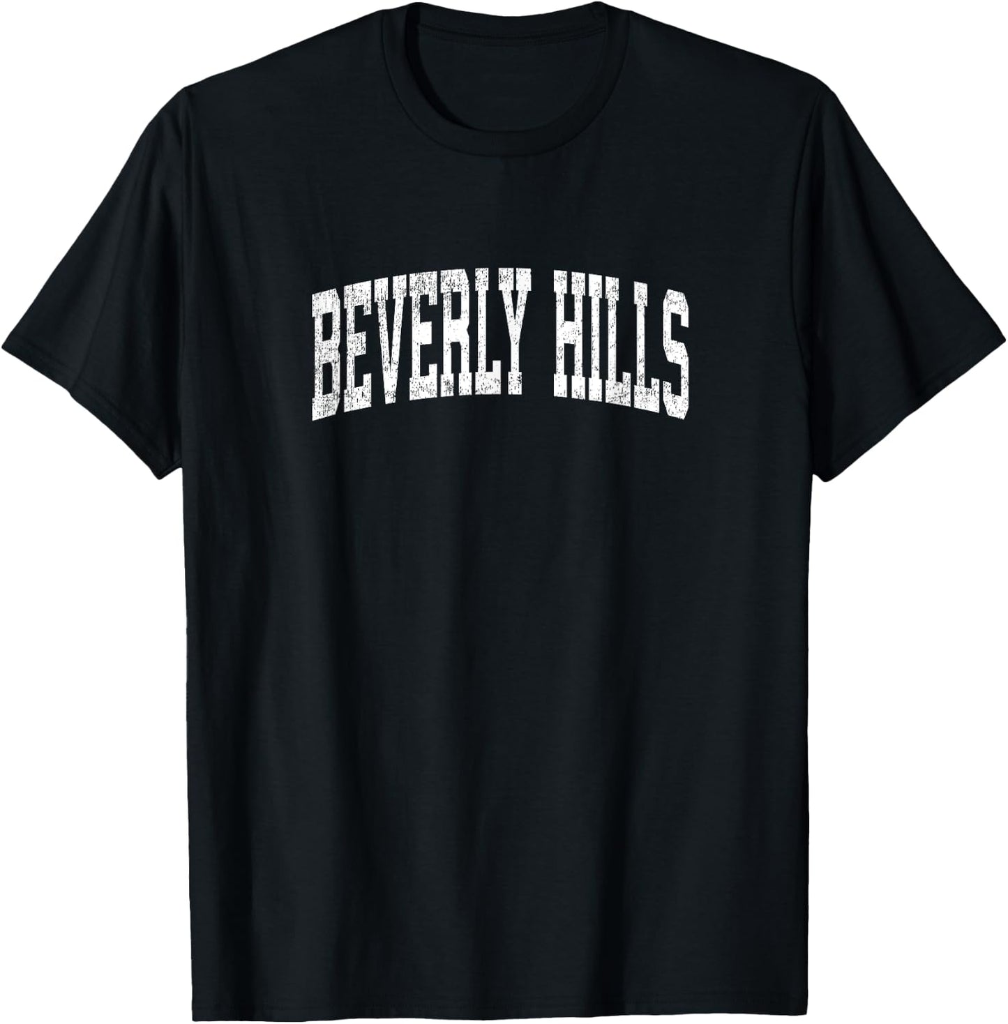 Beverly Hills California CA Vintage Athletic Sports Design T-Shirt - T-Shirt | Black