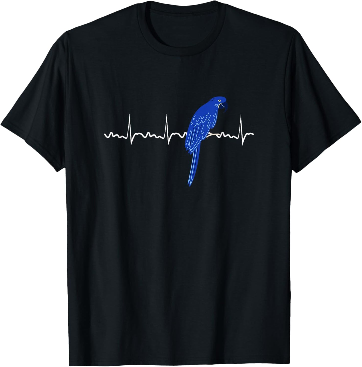 Hyacinth Macaw Heartbeat Hyacinth Macaw Parrot Bird T-Shirt - T-Shirt | Black