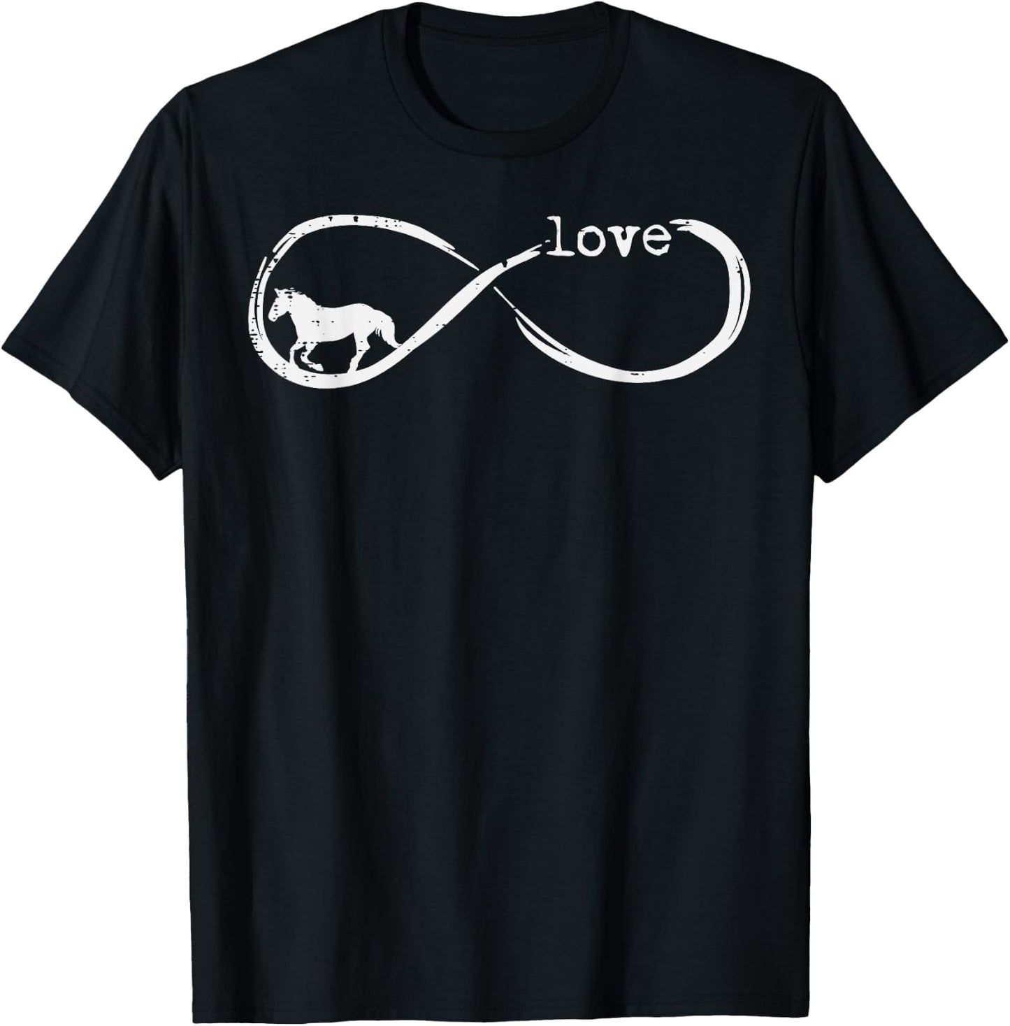 Horse Infinity Symbol Love Horseback Riding Men Women Kids T-Shirt - T-Shirt | Black