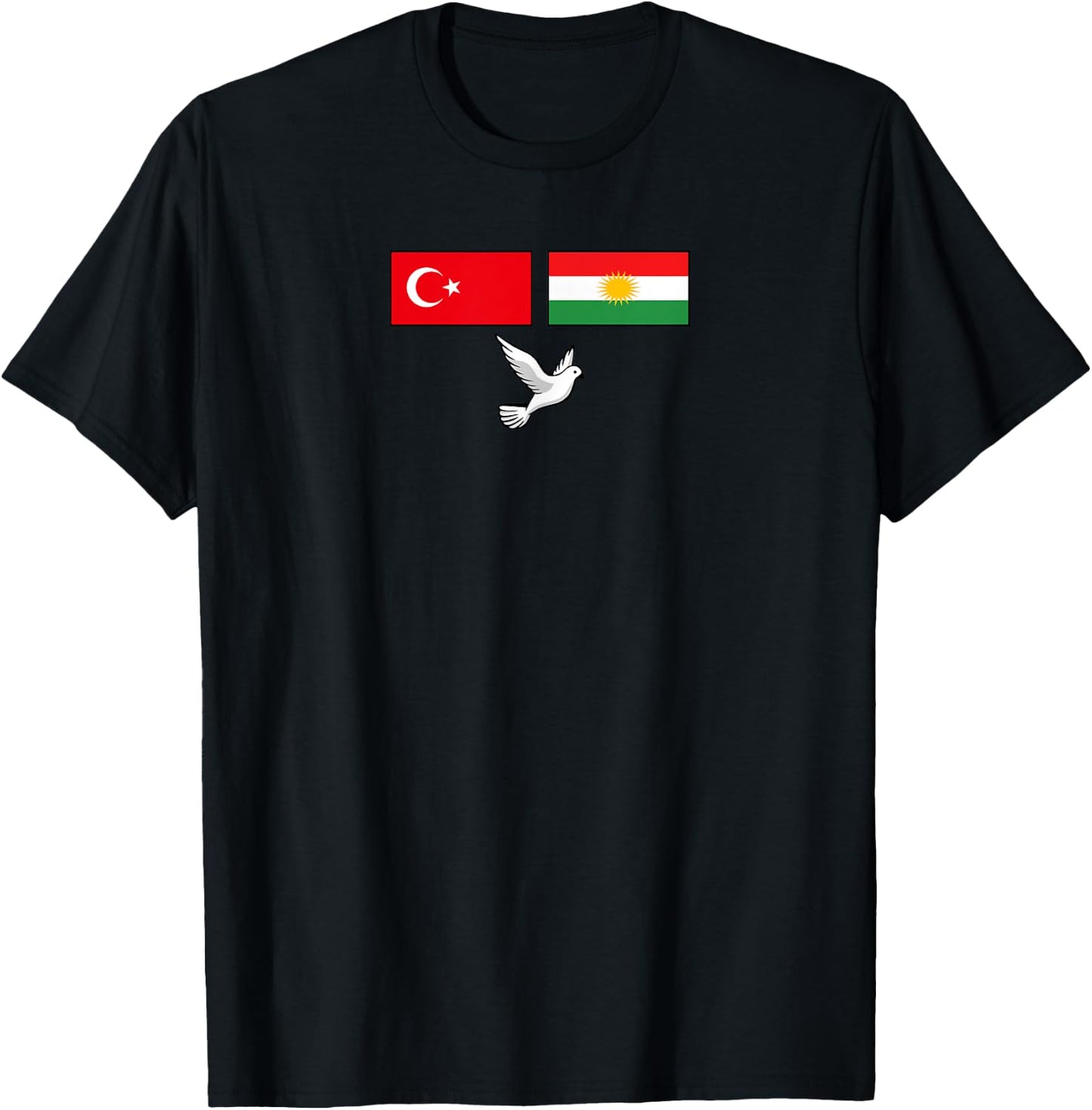 Turk Kurds Peace Dove turkish kurdish Turkey Kurdistan Love T-Shirt - T-Shirt | Black