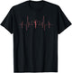 Funny EMT Heartbeat Gift | Cute Love Paramedic EMS Men Women T-Shirt - T-Shirt | Black