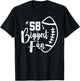 Number 58's Biggest Fan Shirt Football Player Mom Dad Family T-Shirt - T-Shirt | Black