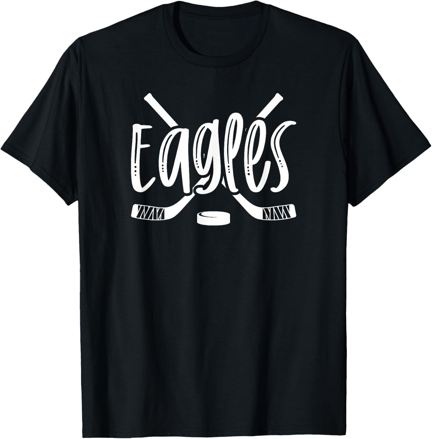 Eagles Hockey Team Mascot School Spirit Game Night T-Shirt - T-Shirt | Black