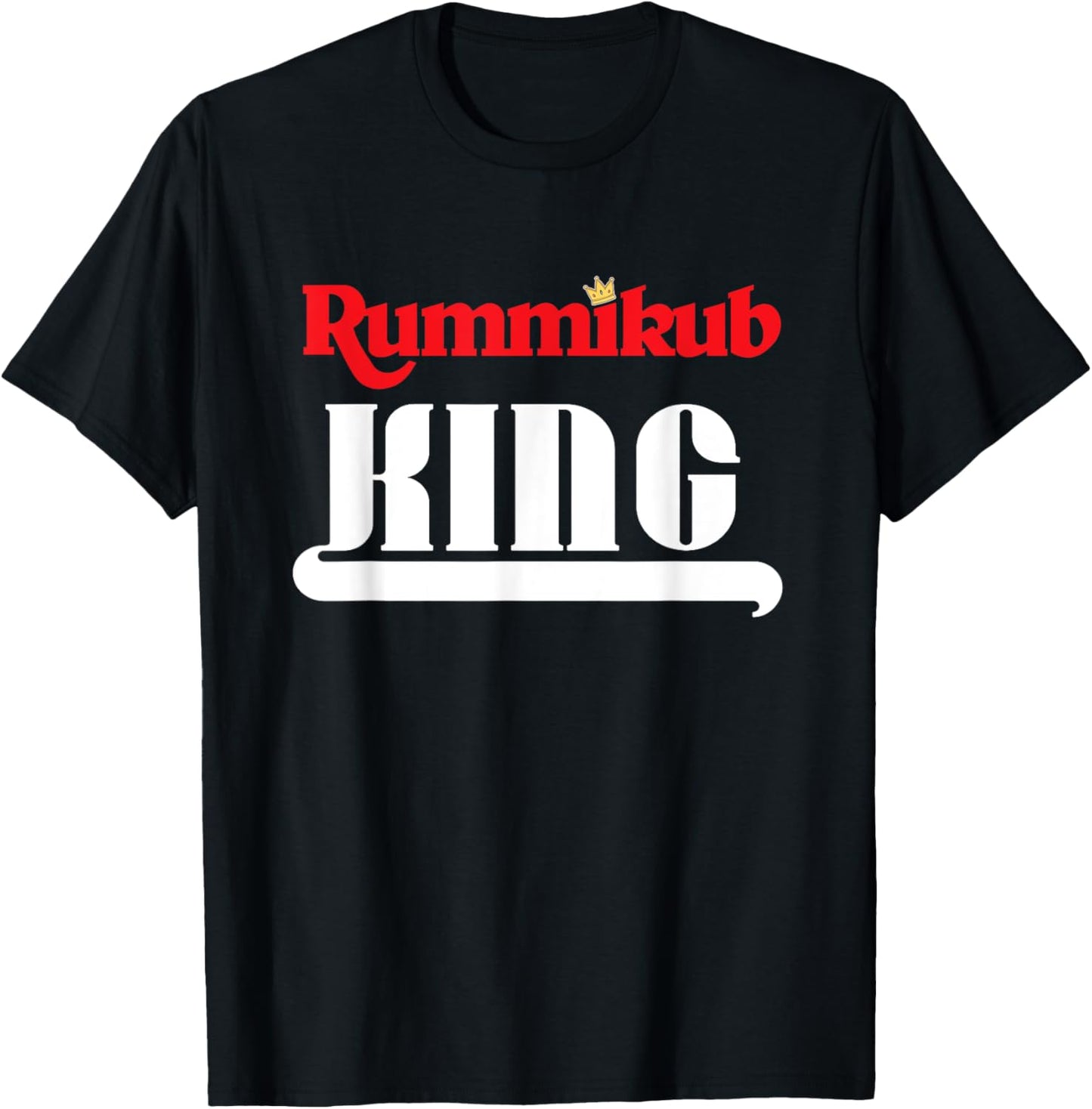 Rummikub King Logo With Royal Crown T-Shirt - T-Shirt | Black