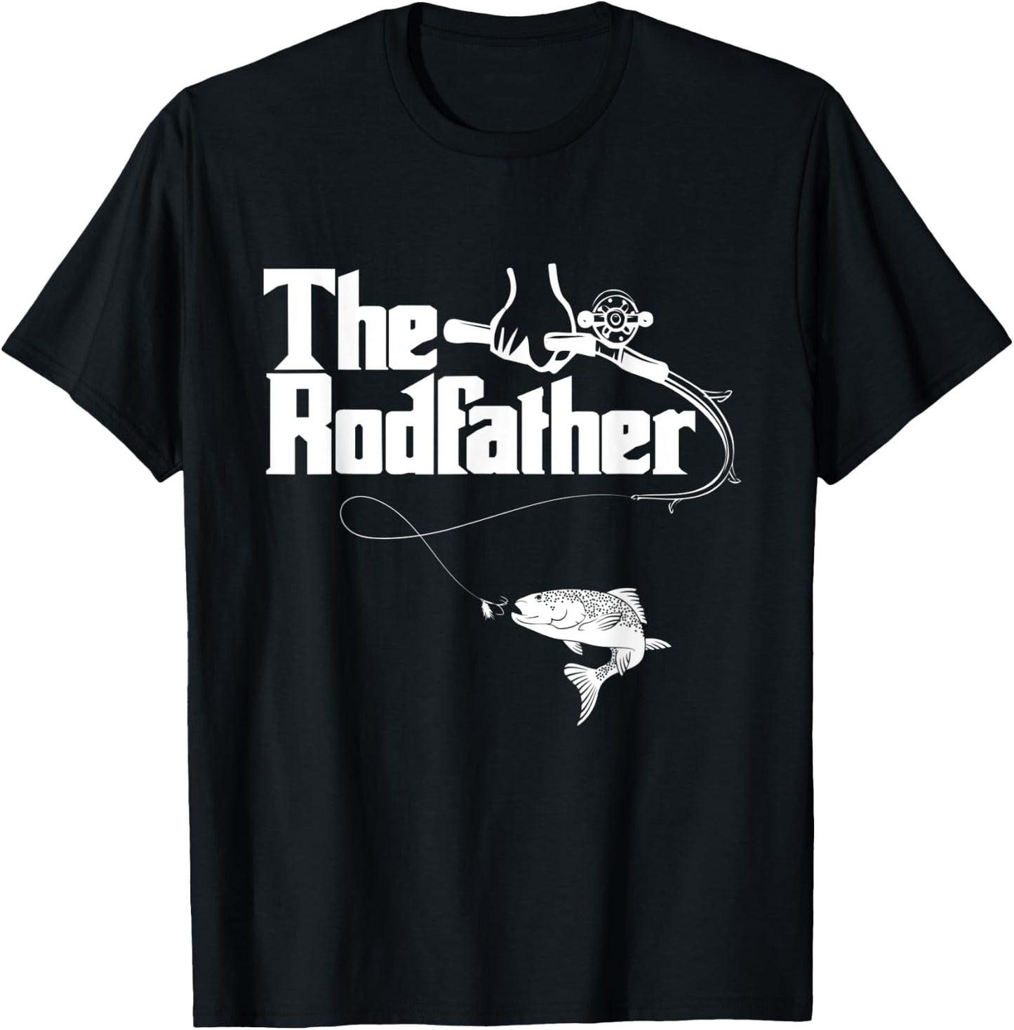 Funny Fishing - The Rodfather T-Shirt - T-Shirt | Black