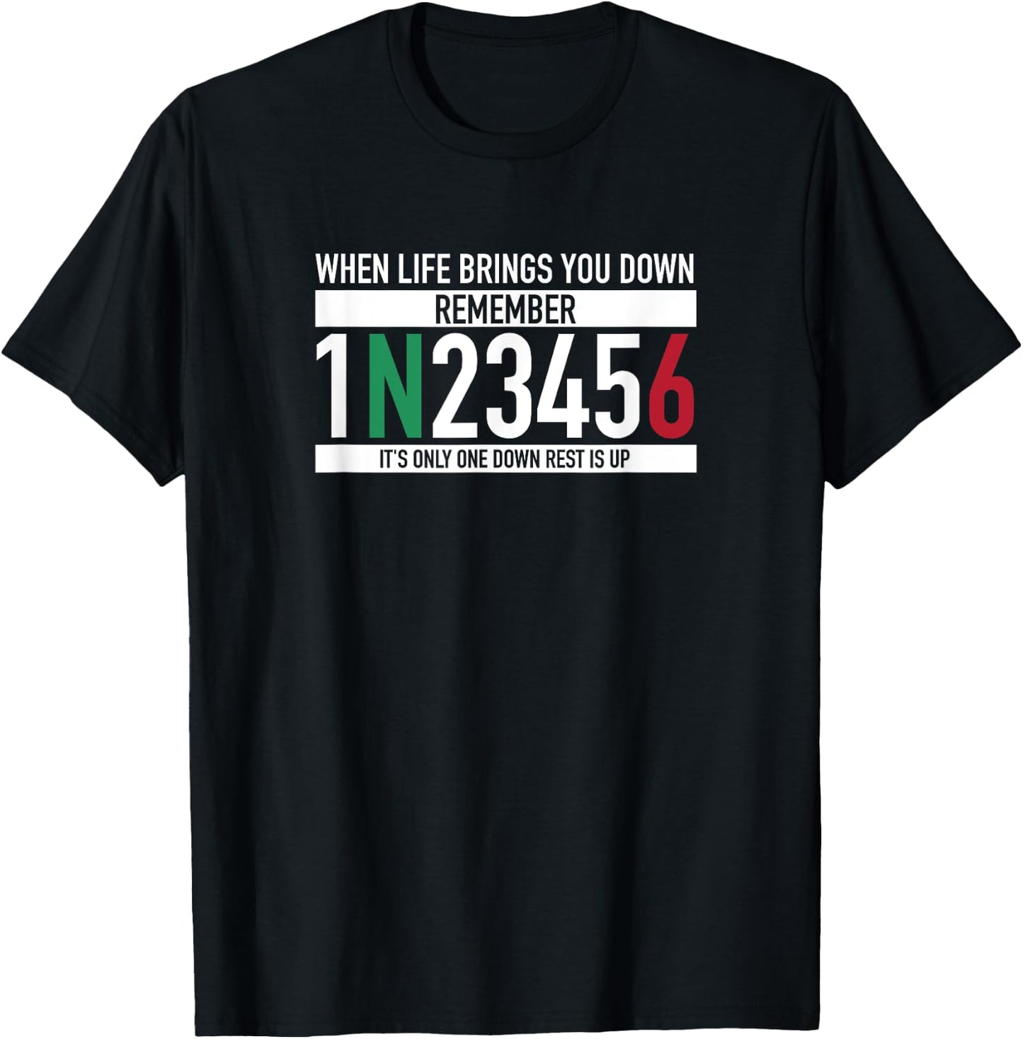 1N23456 Motorcycle Gear Shift Motorcyclist T-Shirt - T-Shirt | Black