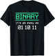 Binary, It's As Easy As 01-10-11 Binary Humor T-Shirt - T-Shirt | Black