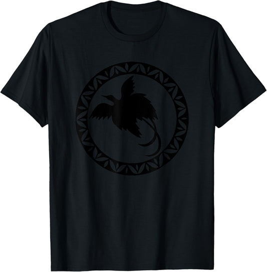 Men - Papua New Guinea Bird Of Paradise in Tribal Circle T-Shirt - T-Shirt | Black