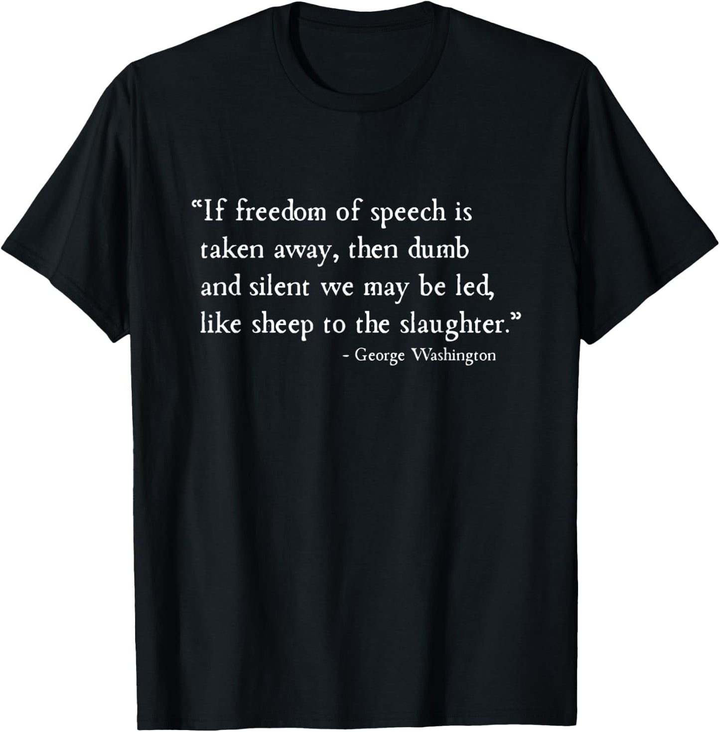 Freedom of Speech Taken Away Sheep to Slaughter Patriotic T-Shirt - T-Shirt | Black