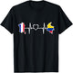 Colombian French Flag - France Colombia Heartbeat T-Shirt - T-Shirt | Black