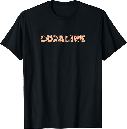 Coraline Personalized Boys Dinosaur T Rex Cute Custom T-Shirt - T-Shirt | Black