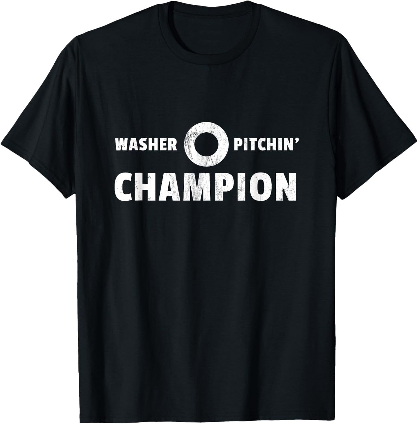 Washer Pitchin' Champion - Funny Washers Game T-Shirt - T-Shirt | Black