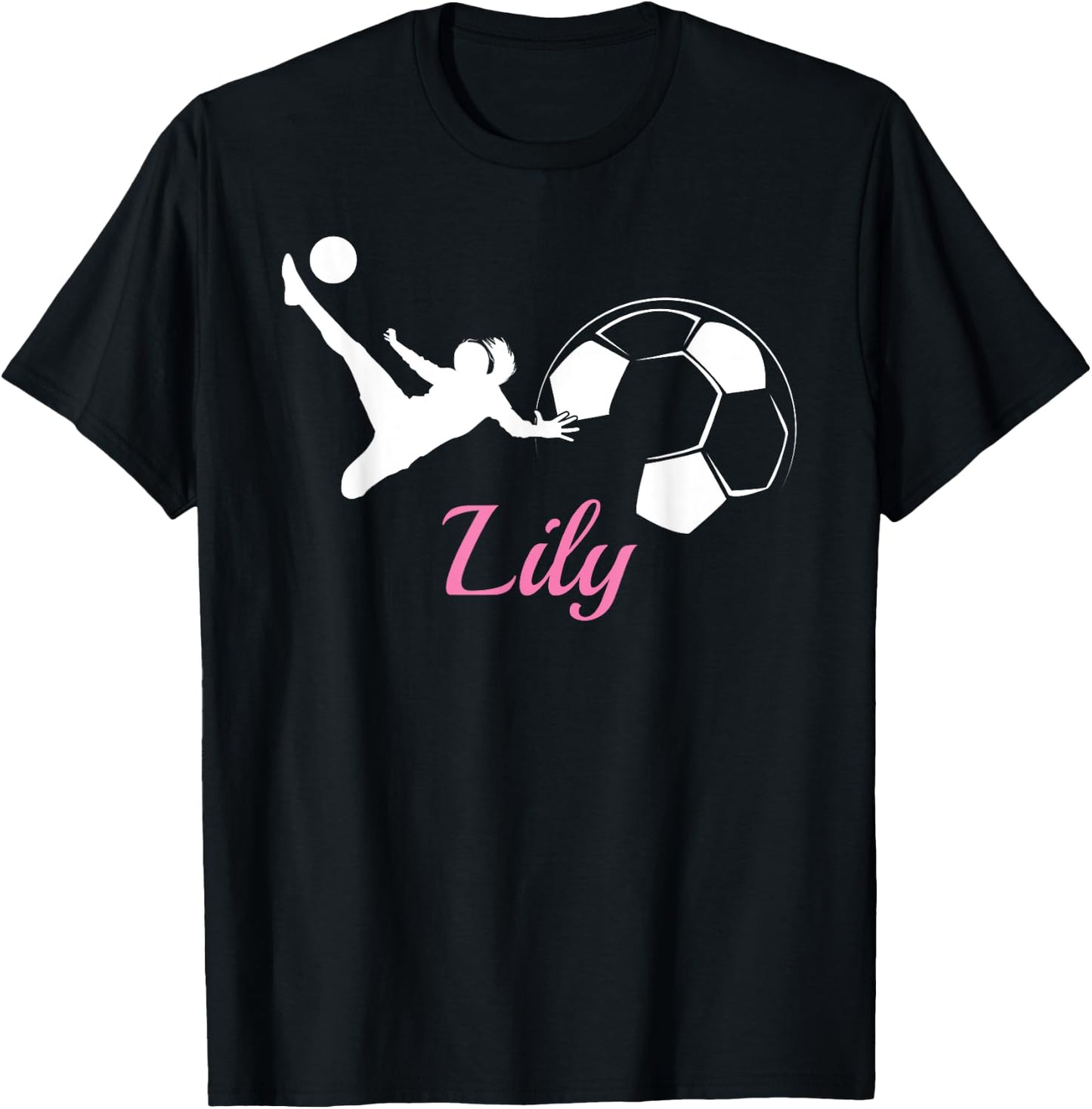 Lily Name Shirt Soccer Personalized Gift T-Shirt - T-Shirt | Black