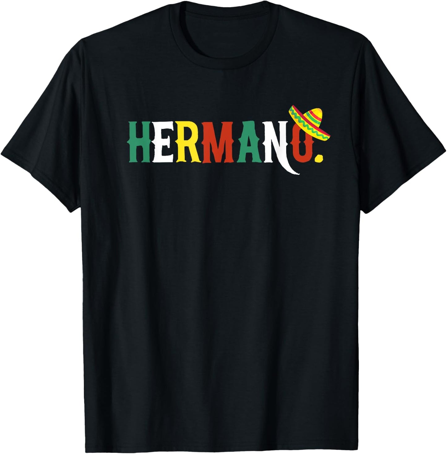 Mexican Fiesta Birthday Party Theme Hermano Matching Family T-Shirt - T-Shirt | Black