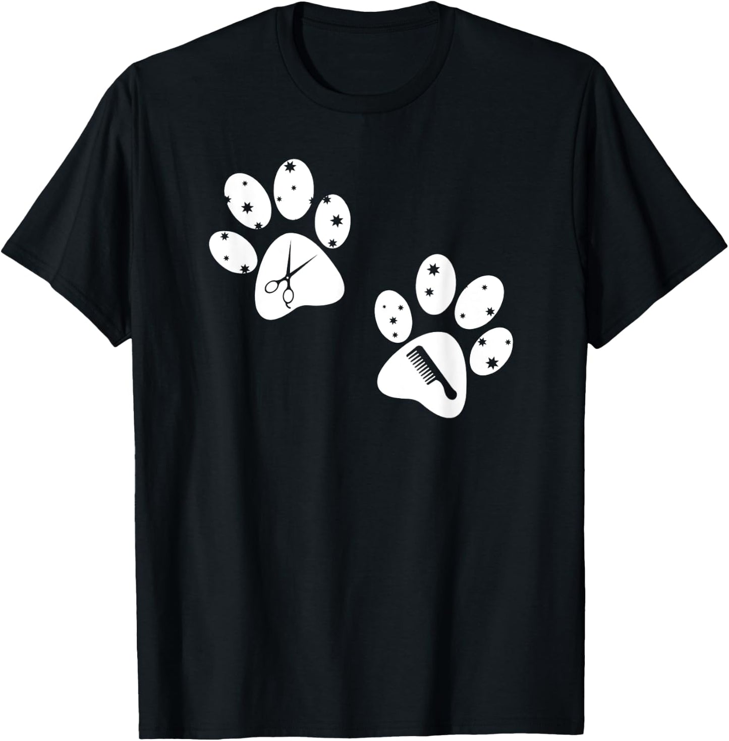 Paw Dog Groomer Shirt Funny Cute Pet Grooming Pet Dog Lover Women T-Shirt - T-Shirt | Black