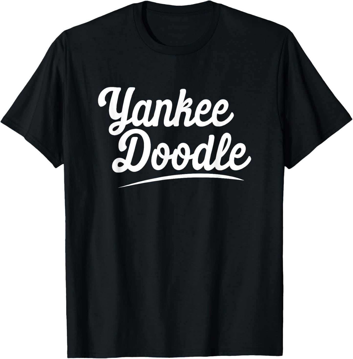 Yankee Doodle Cursive T-Shirt - T-Shirt | Black