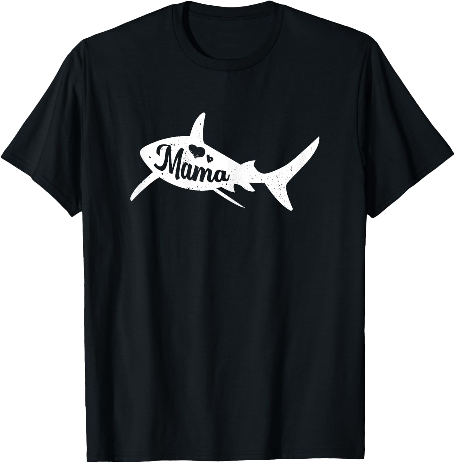 Mama Shark Mothers Day Cute Ocean Animal Mom Momma Mommy T-Shirt - T-Shirt | Black