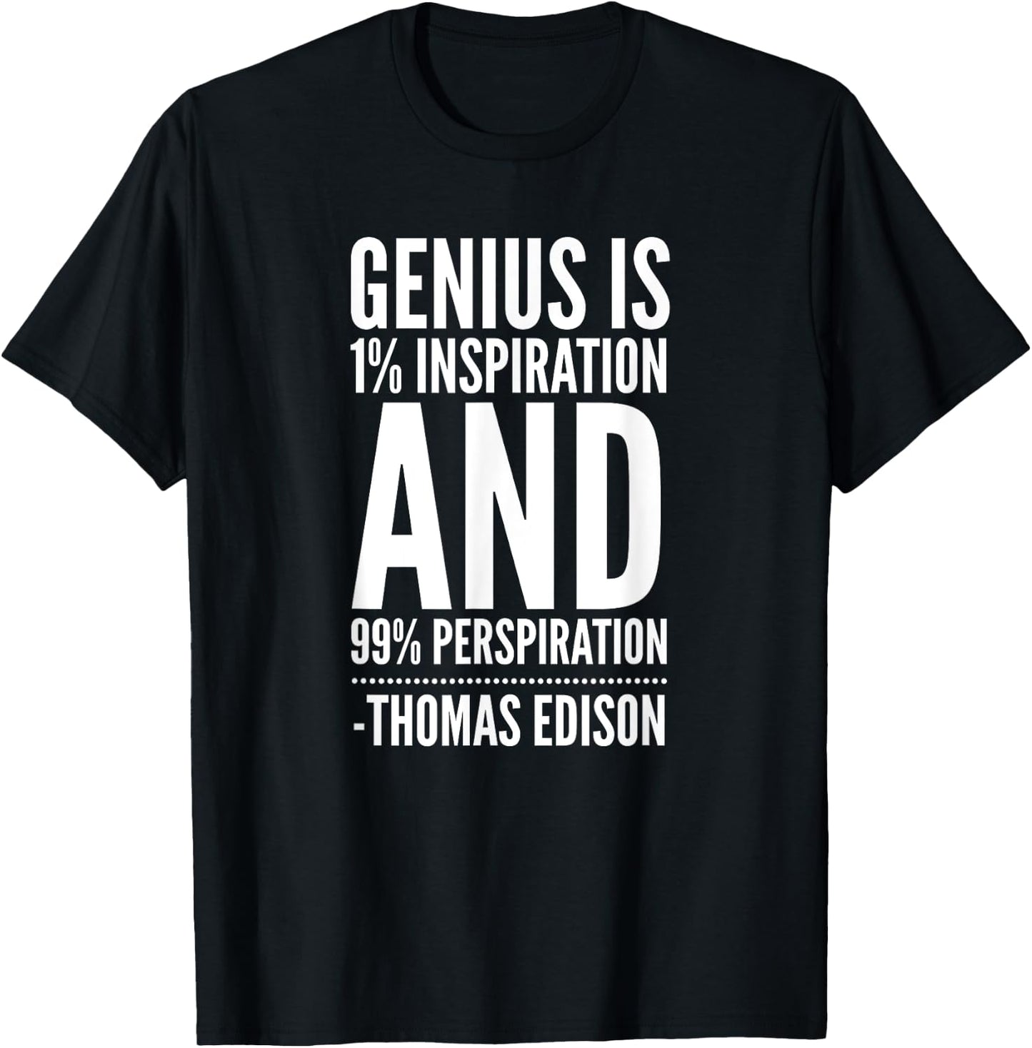 Inspirational Quote by Thomas Edison T-Shirt - T-Shirt | Black