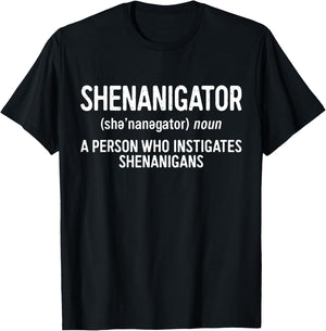 Shenanigator Definition Shirt Men Women Kids St Patrick Day T-Shirt - T-Shirt | Black