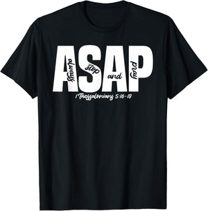 1 Thessalonians 5:16-18 - Always Stop & Pray T-Shirt - T-Shirt | Black