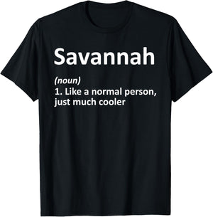 SAVANNAH Definition Personalized Name Funny Birthday Gift T-Shirt - T-Shirt | Black