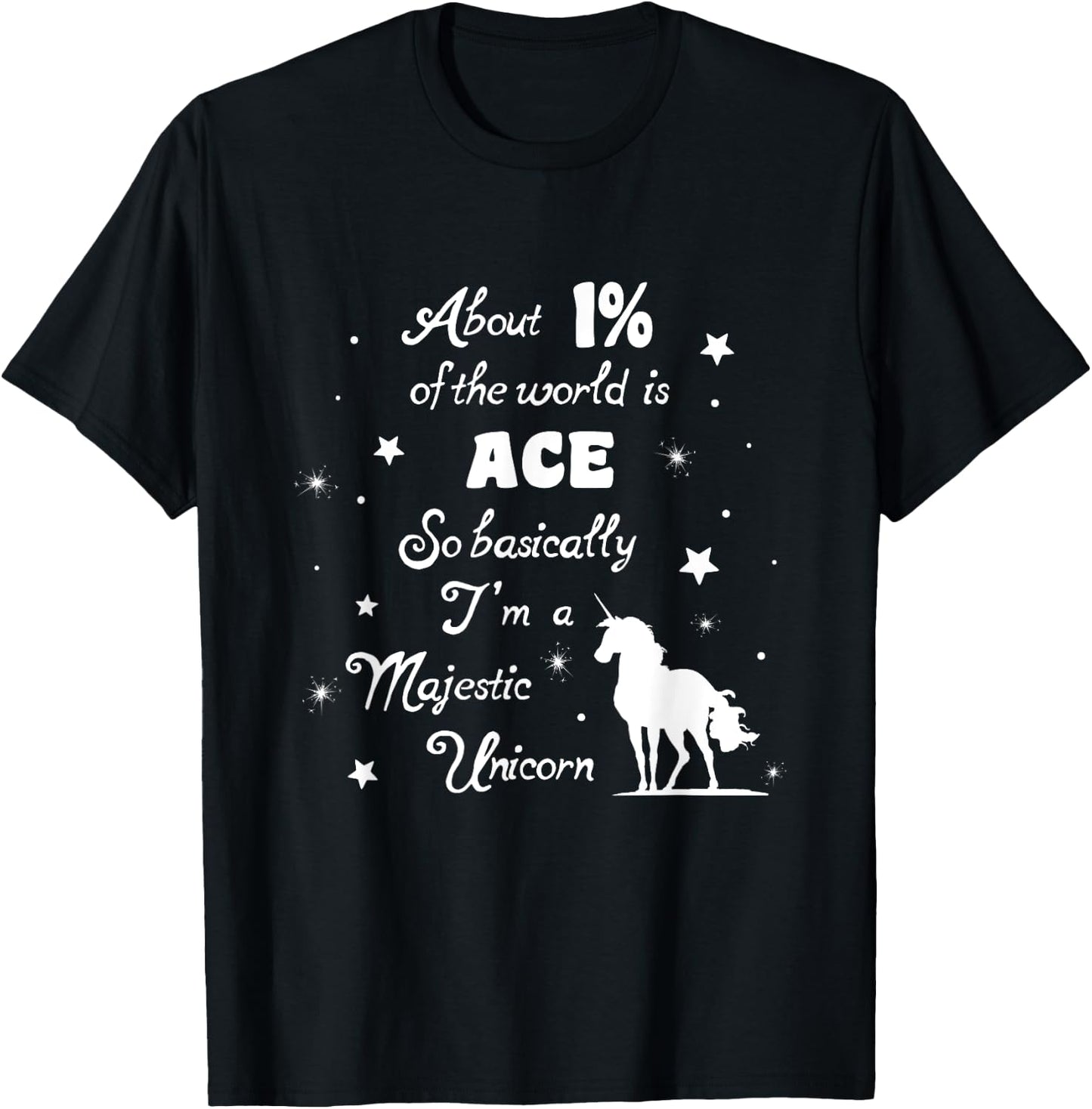 Ace Majestic Unicorn Asexuality Asexual pride T-Shirt - T-Shirt | Black