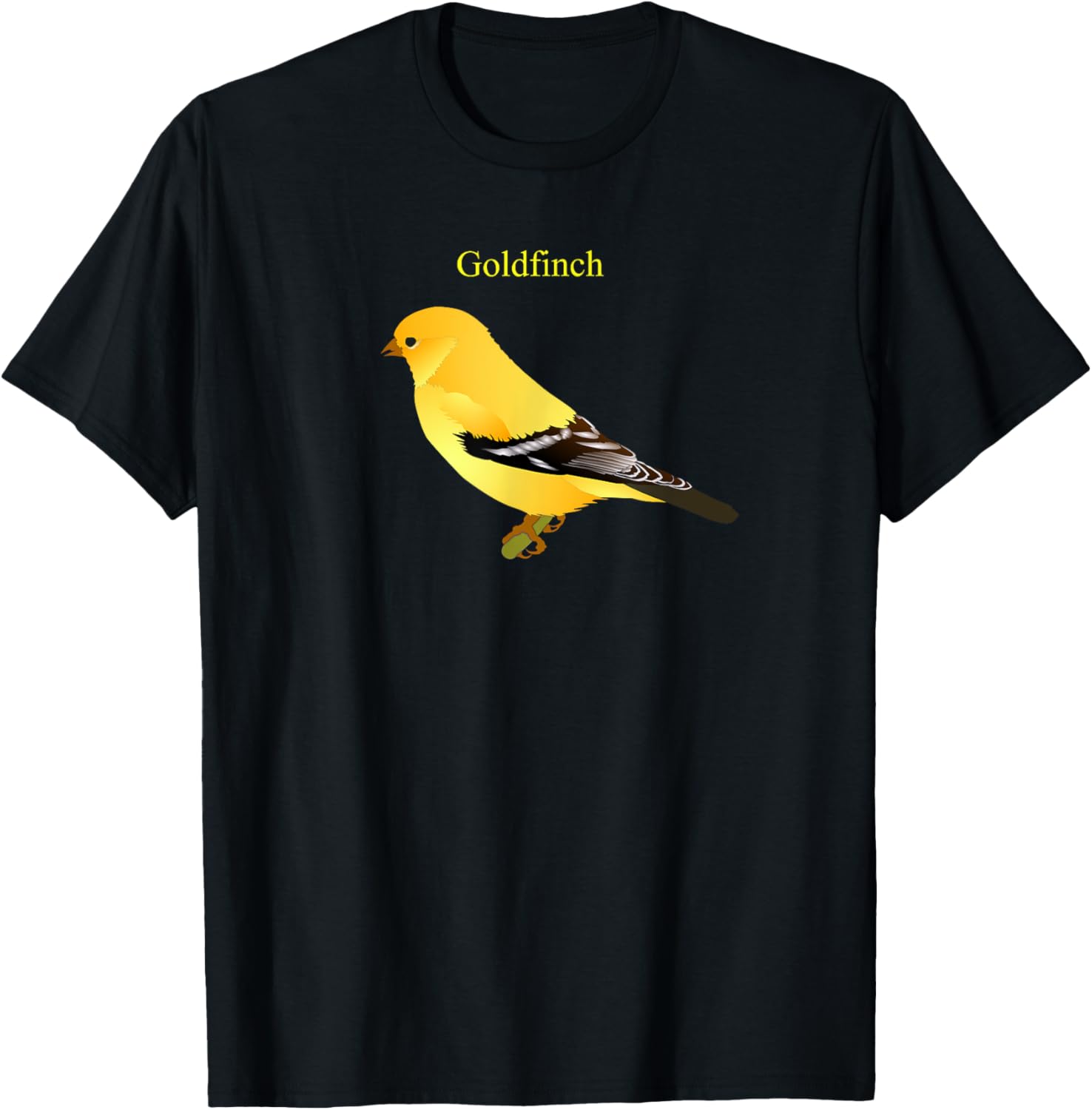 Yellow Finch Songbird Art T-Shirt - T-Shirt | Black