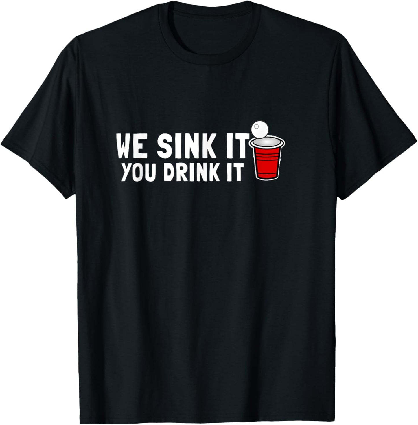 Beer Pong Game Alcohol Drinking College T-Shirt - T-Shirt | Black