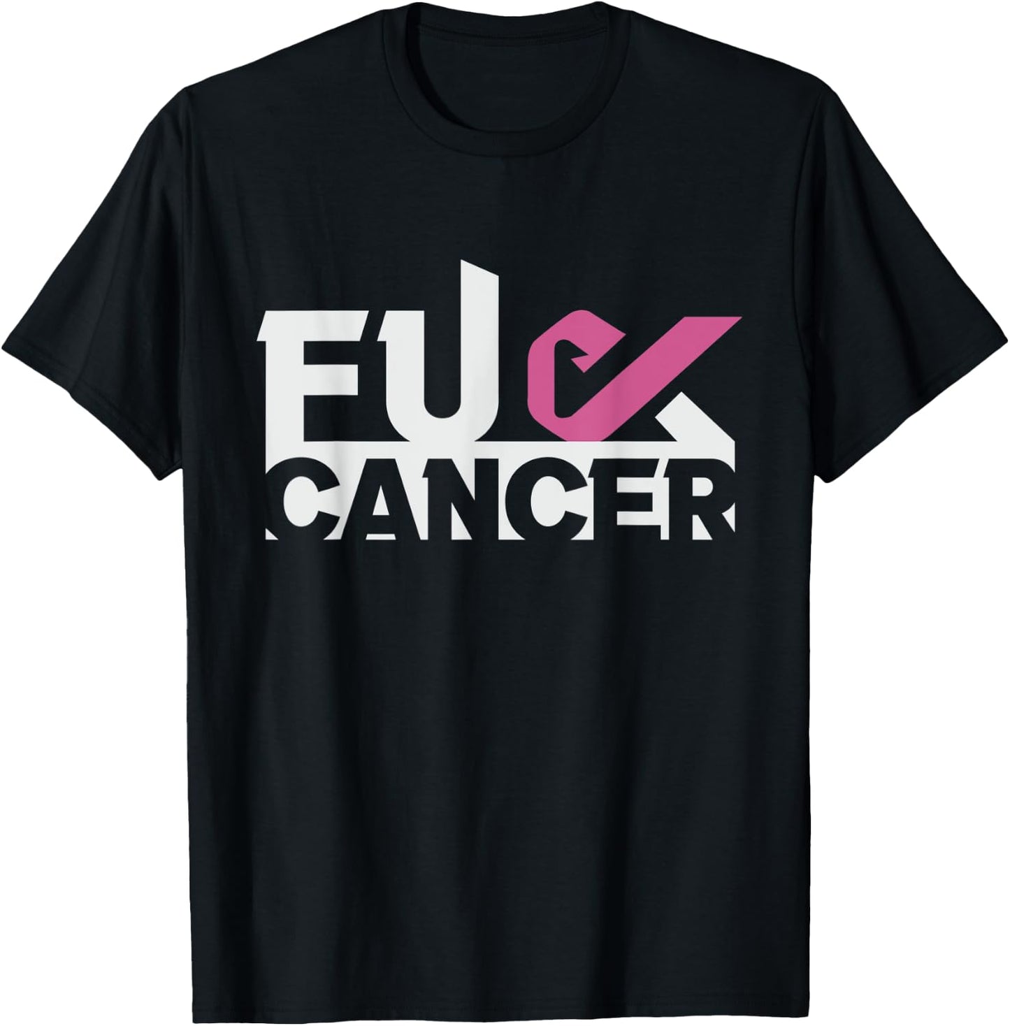 Fuk Cancer Awareness Pink Ribbon Breast Cancer T-Shirt - T-Shirt | Black