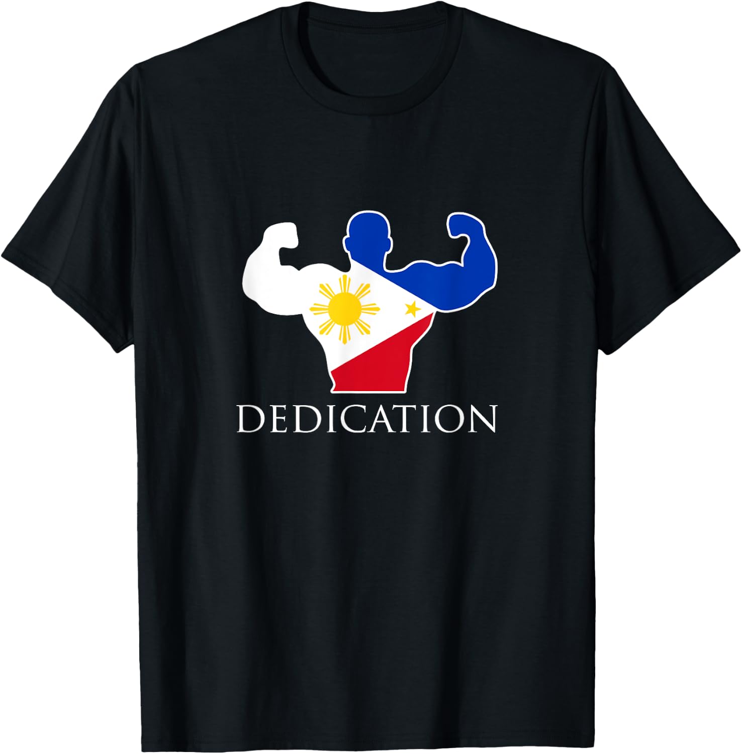 Filipino Weightlifting Philippines Flag Bodybuilder T-Shirt - T-Shirt | Black
