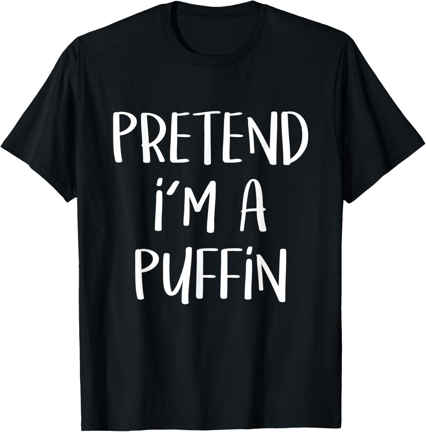 Pretend I'm A Puffin Bird Costume Funny Halloween Party T-Shirt - T-Shirt | Black