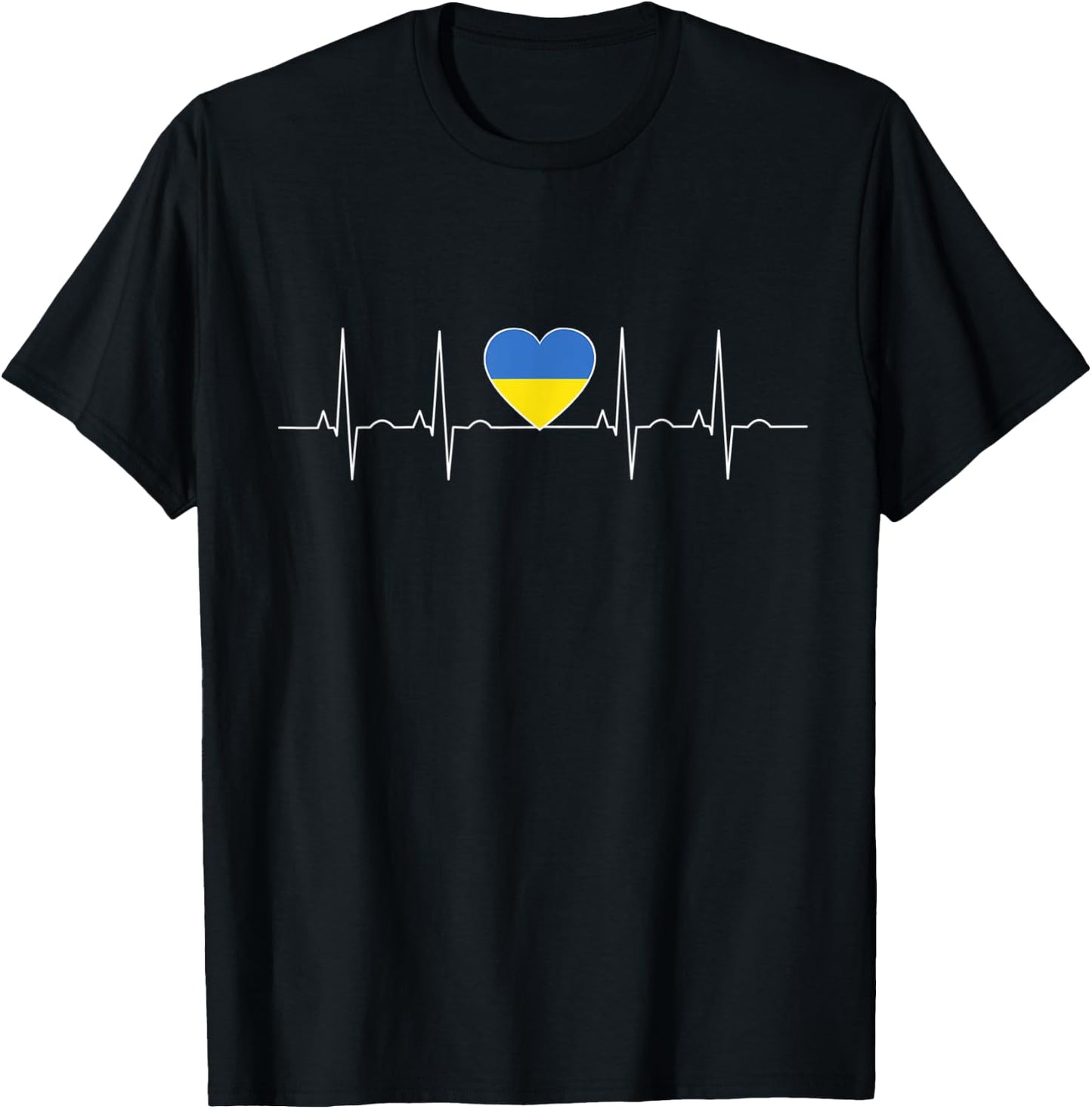 Ukraine Flag Heartbeat It is in my DNA Gift Ukrainians T-Shirt - T-Shirt | Black