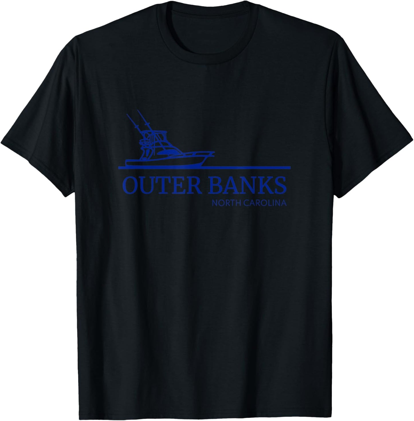 OBX Sportfisher Sportfishing Outer Banks Commercial Fishing T-Shirt - T-Shirt | Black