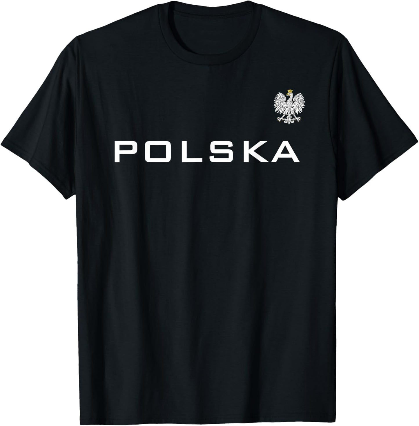 Polska Poland Flag Sports Athletic Jersey Style T-Shirt - T-Shirt | Black