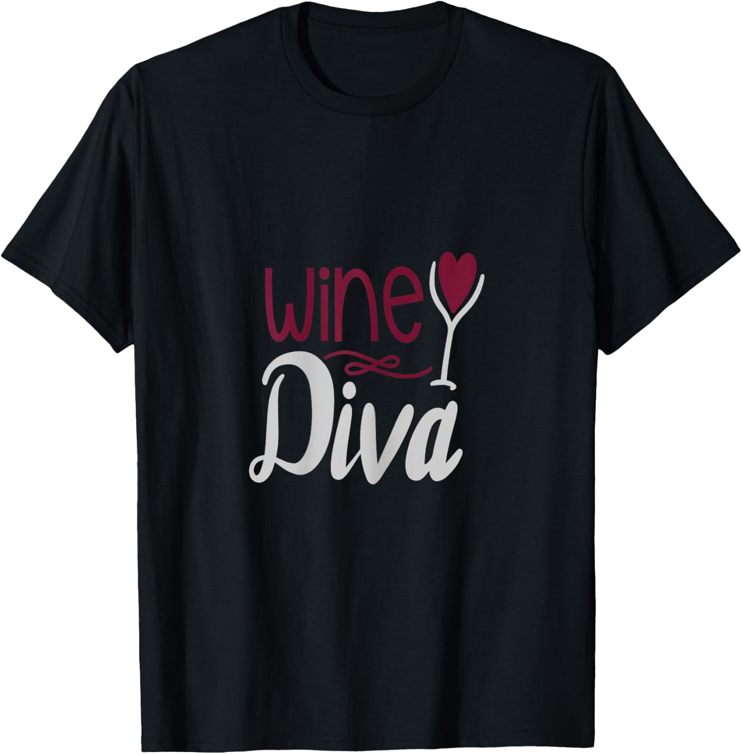 Fun Wine Diva Women Valentine Gift T-Shirt - T-Shirt | Black