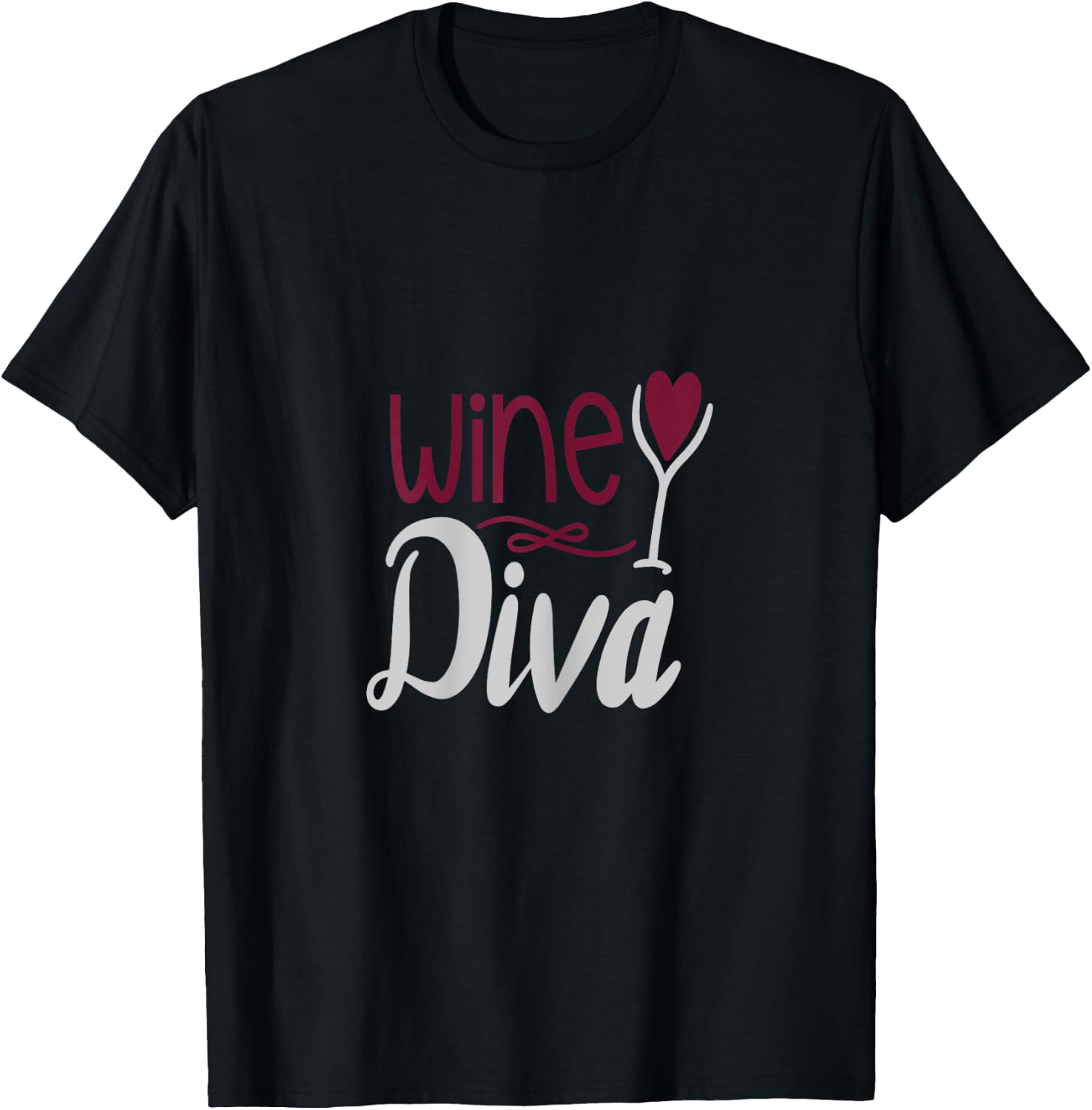 Fun Wine Diva Women Valentine Gift T-Shirt - T-Shirt | Black