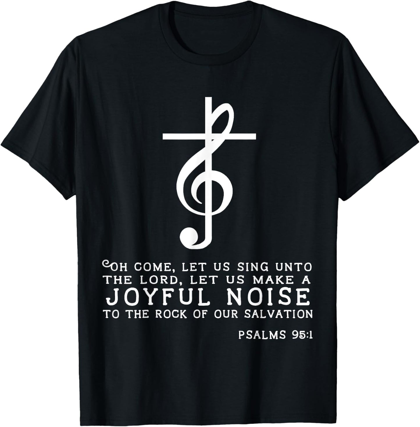 Christian Music Cross Treble Clef Musical Gift T-Shirt - T-Shirt | Black