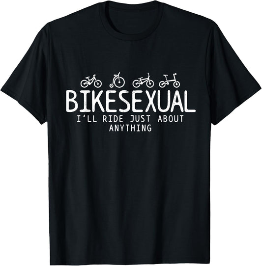 Bikesexual - Funny Bicycle Bike Cycling Shirt Gift T-Shirt - T-Shirt | Black