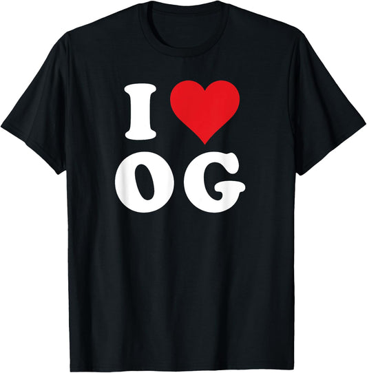 I Love OG Initials I Heart O.G. First Last Name O G T-Shirt - T-Shirt | Black