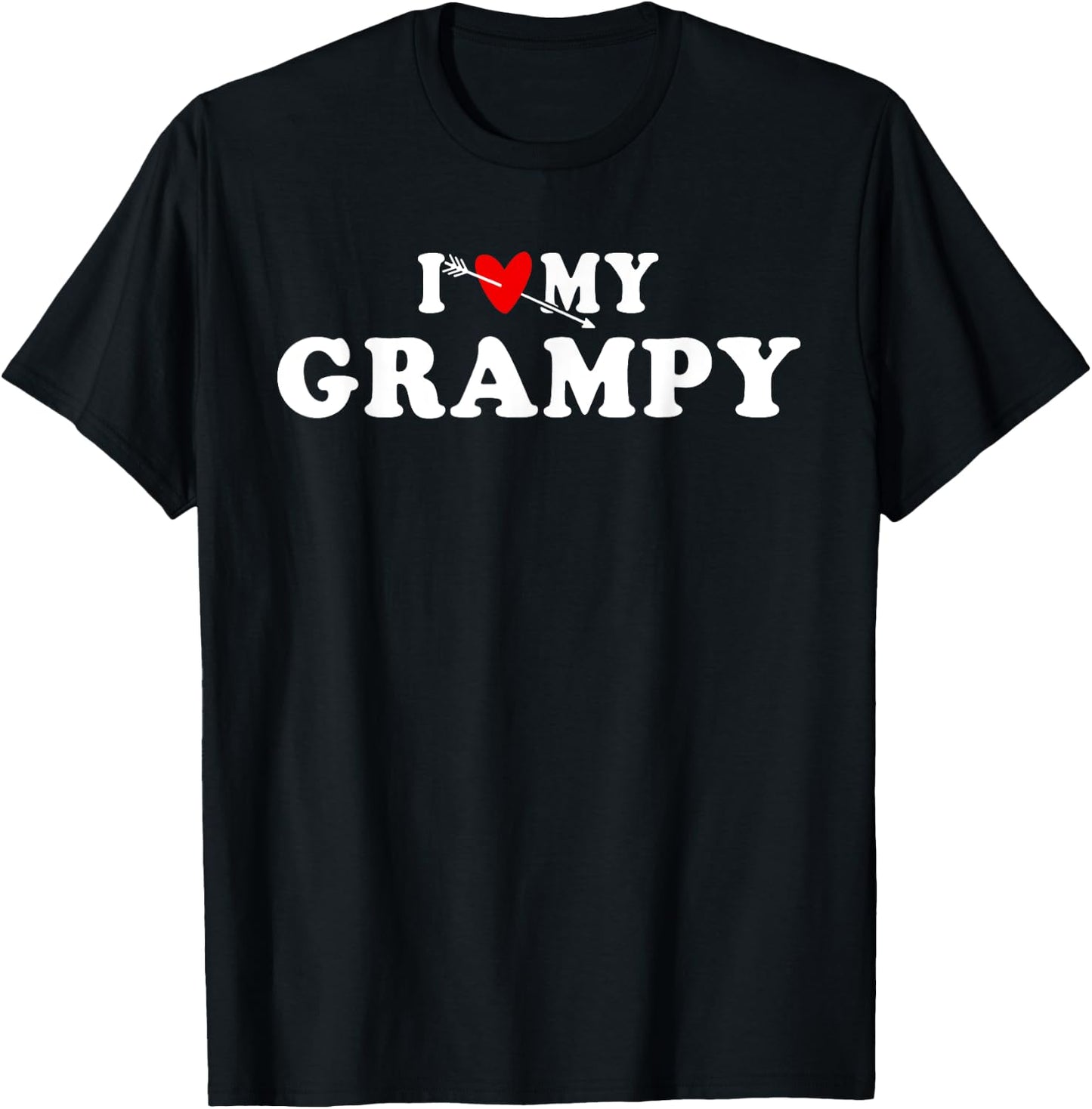 I Love My Grampy heart Wear for Granddaughter Grandson kids T-Shirt - T-Shirt | Black