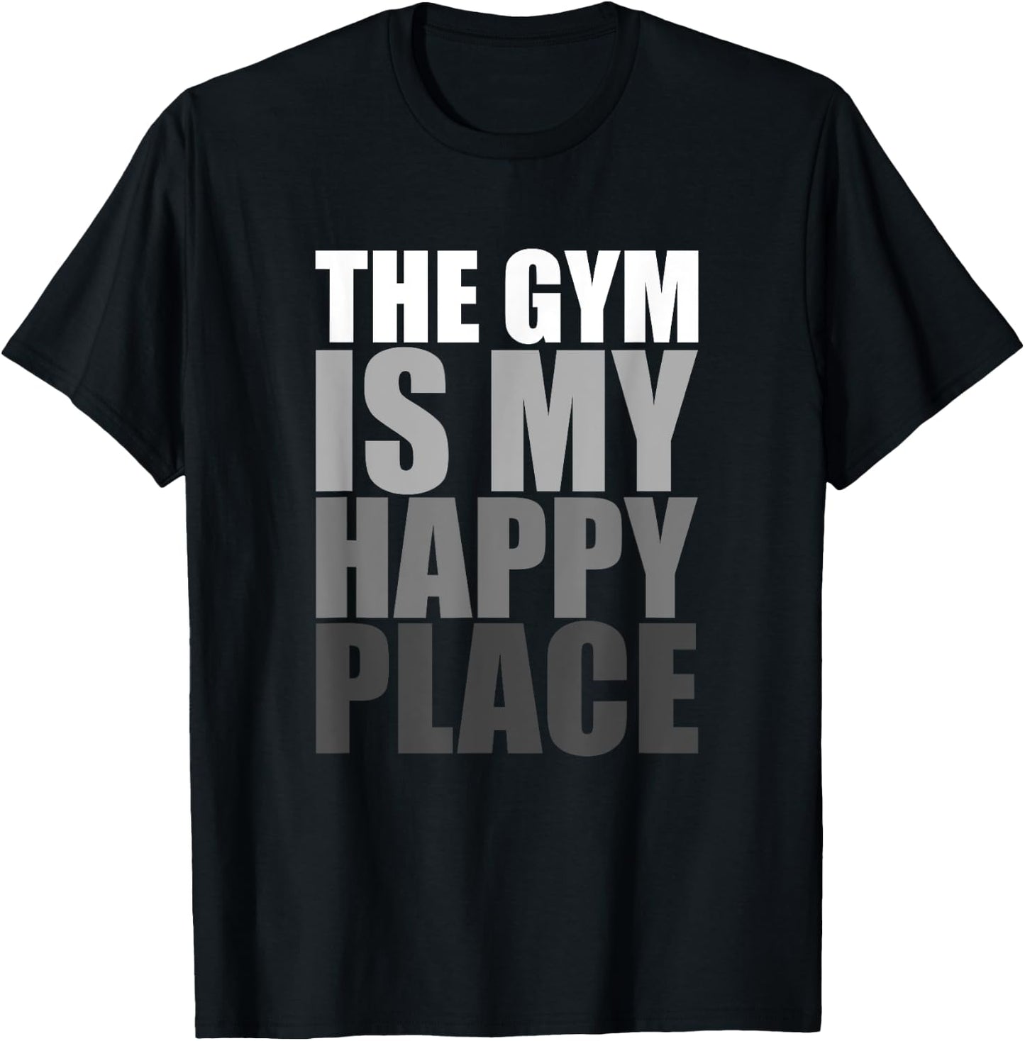 The Gym Is My Happy Place Gymnast Gymnastics Weight Lifting T-Shirt - T-Shirt | Black